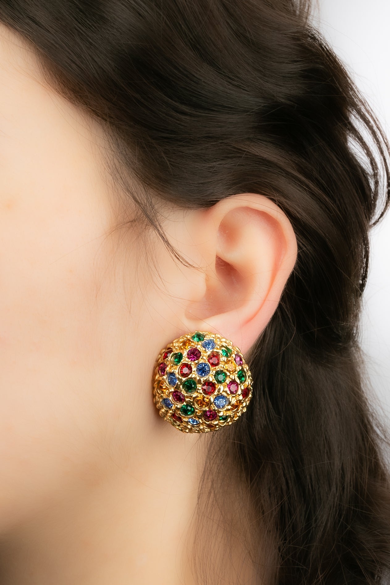 Boucles d'oreilles strassÃƒÆ’Ã‚Â©es Yves Saint Laurent