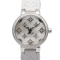 Louis Vuitton Louis Vuitton Diamond Beagle  Watch Stainless Steel Leather Belt  White S QA109