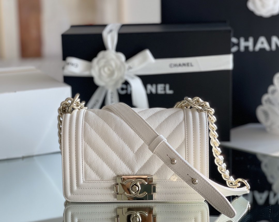 CHLMini Boy GlamIapbag White For Women 5.9in/15cm