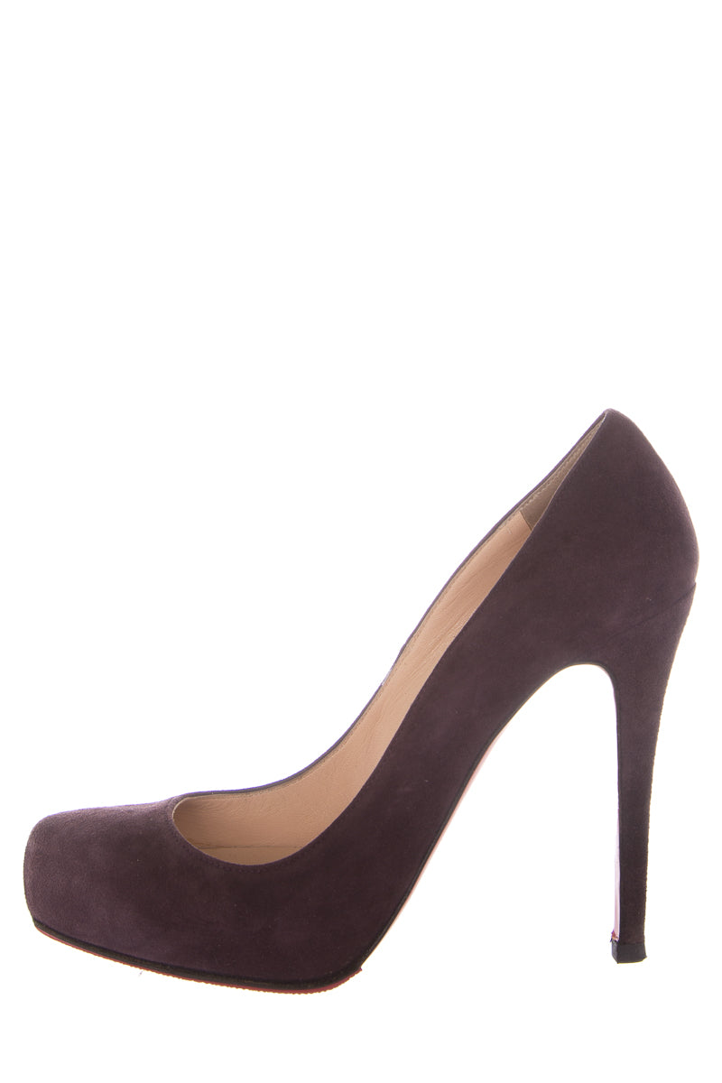 Christian Louboutin Eggplant Suede Pumps SZ 38.5