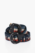 Dior Striped Belt With Embroidered Logo 25Mm