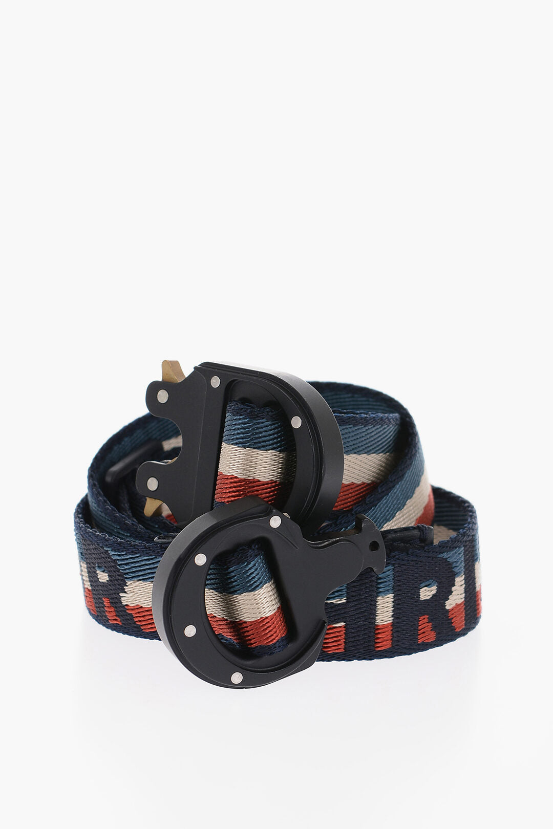 Dior Striped Belt With Embroidered Logo 25Mm
