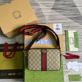 gg Ophidia gg Shoulder Bag Beige And Ebony gg Supreme Canvas For Women  9.2in/23cm gg 699439 9C2ST 8920