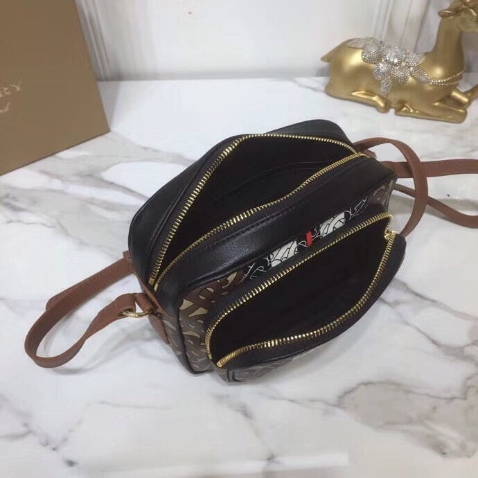 GLAMI Monogram Stripe E-Canvas Camera Bag Bridle Brown For Women, Bags 19.5cm/7.7cm
