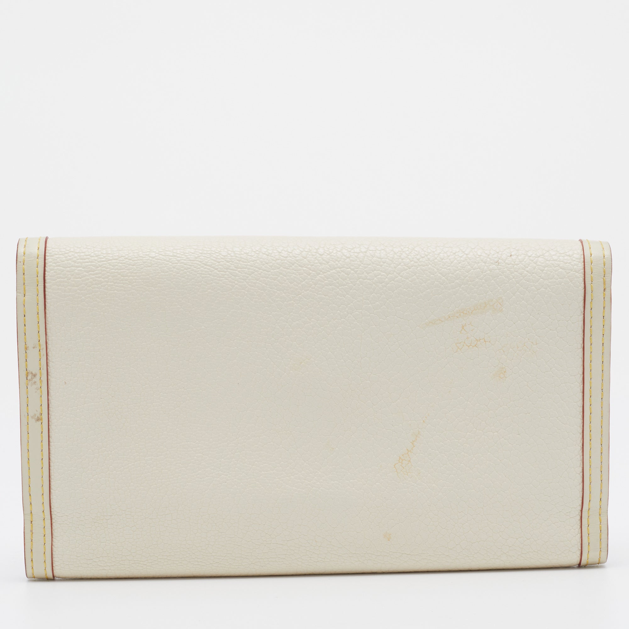 Louis Vuitton White Suhali Leather Porte Tresor International Wallet..