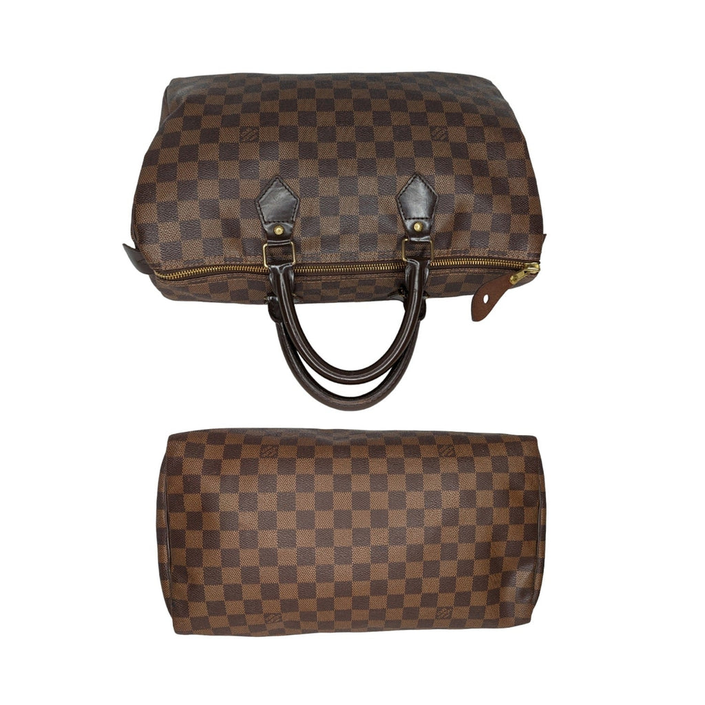 Louis Vuitton Damier Ebene Canvas Speedy 35 Satchel