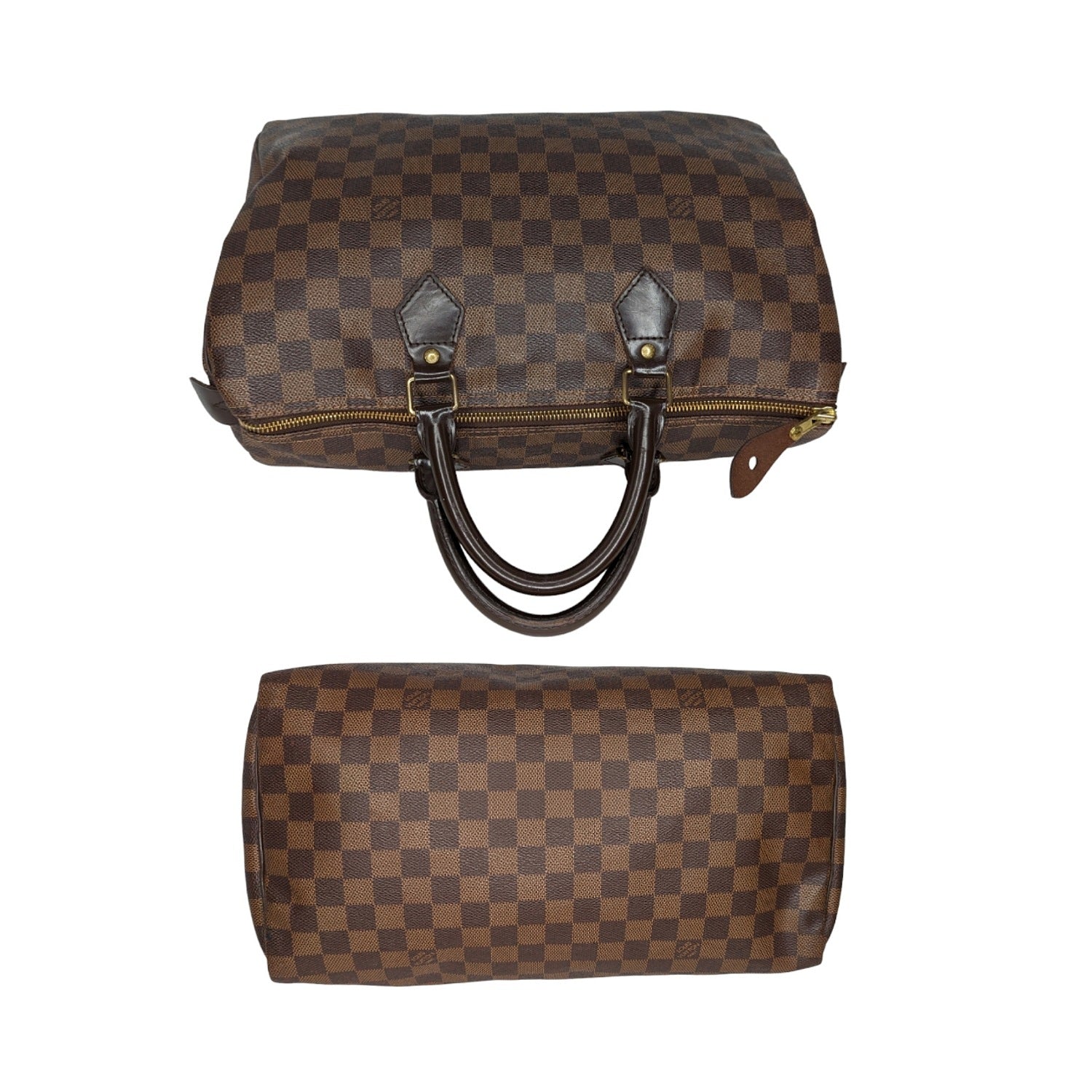 Louis Vuitton Damier Ebene Canvas Speedy 35 Satchel