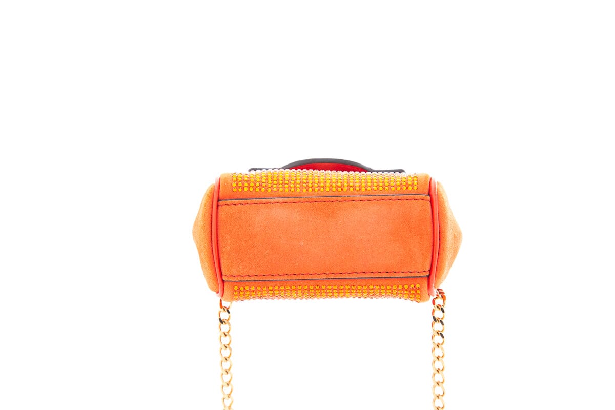 Versace Orange Mini La Medusa Studded Cross-Body