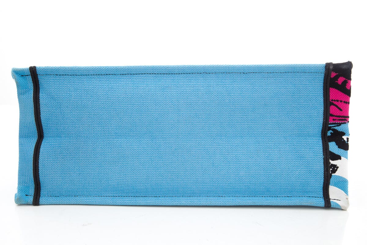 Christian Dior Pink &  Blue Zebra Printed Book Tote