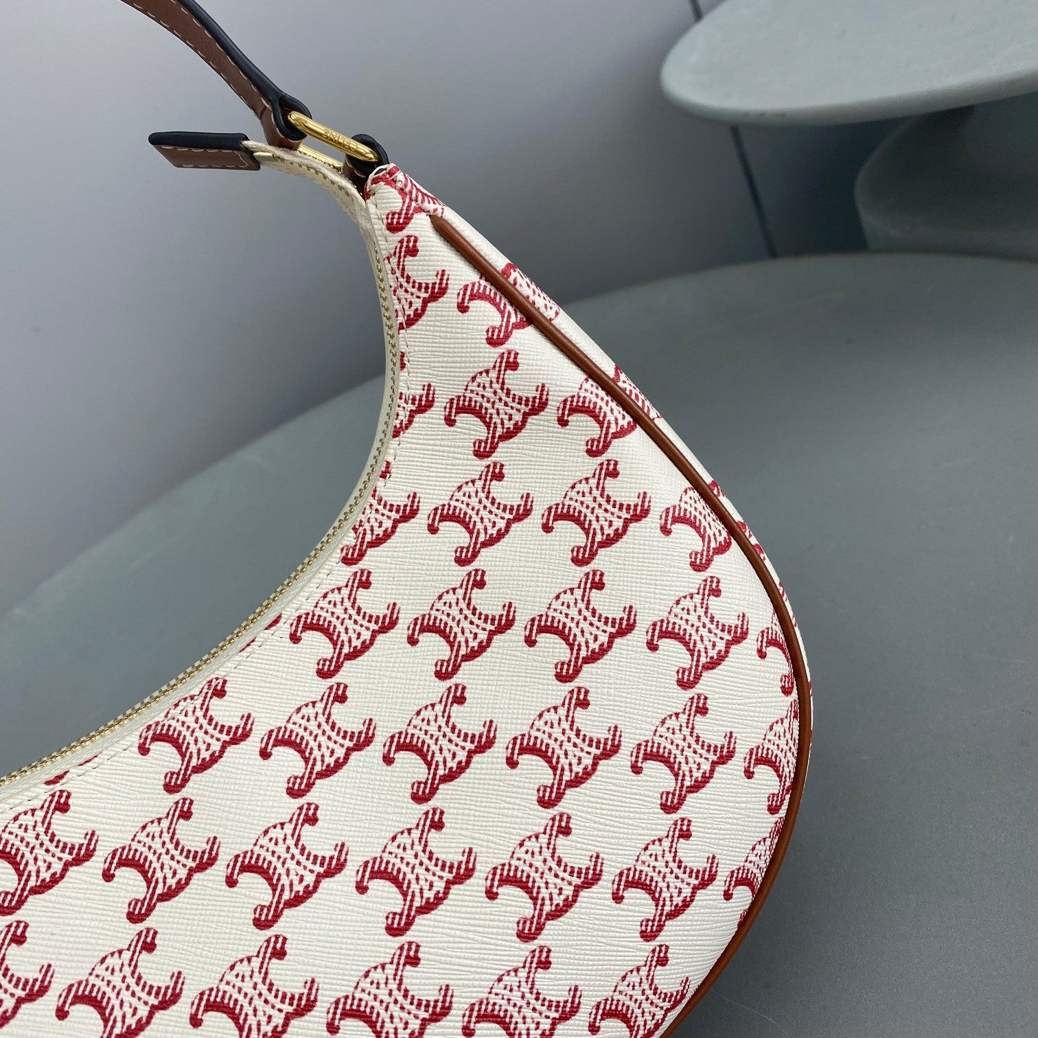 GLAMI Ava Bag In Triomphe Canvas White/Red For Women 9in/23.5cmÃƒâ€šÃ‚Â 