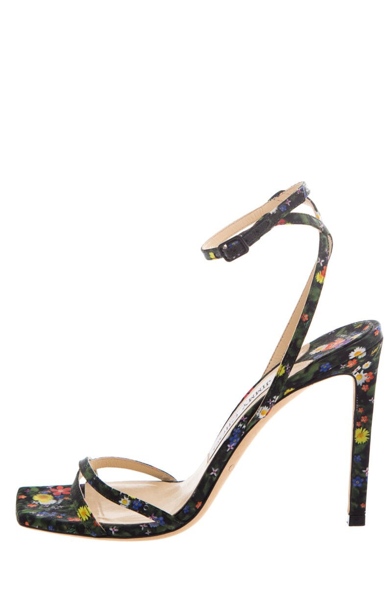 Jimmy Choo Metz Green Floral Print Sandals SZ 36