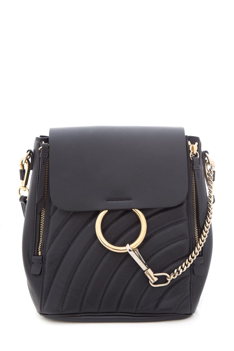 Chloe Navy Faye Quilted Leather Backpack