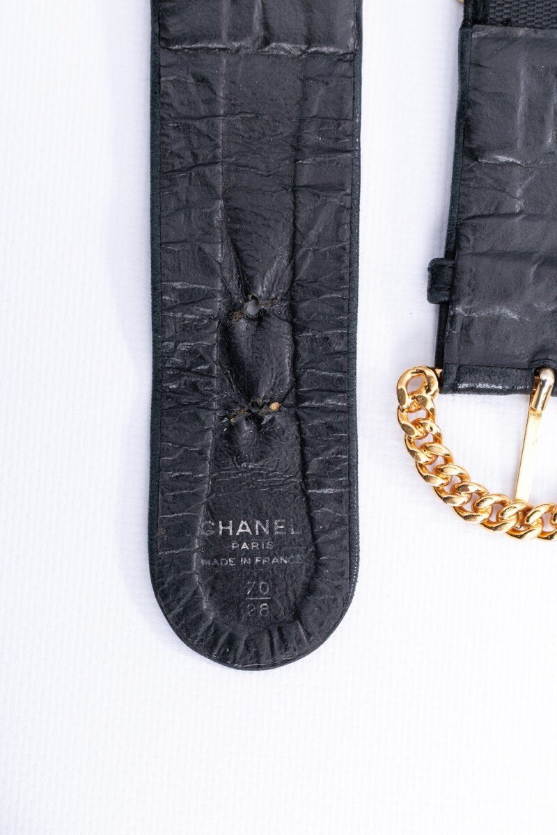 Ceinture noire et dorÃƒÆ’Ã‚Â©e Chanel