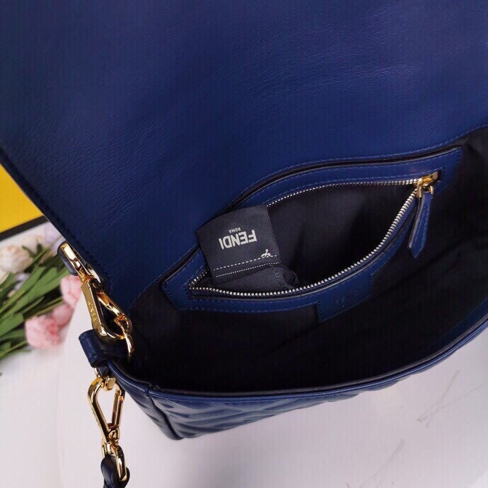 FI Baguette Chain MiGLAMI MeGLAMIum Dark Blue Bag For Woman 26cm/10in