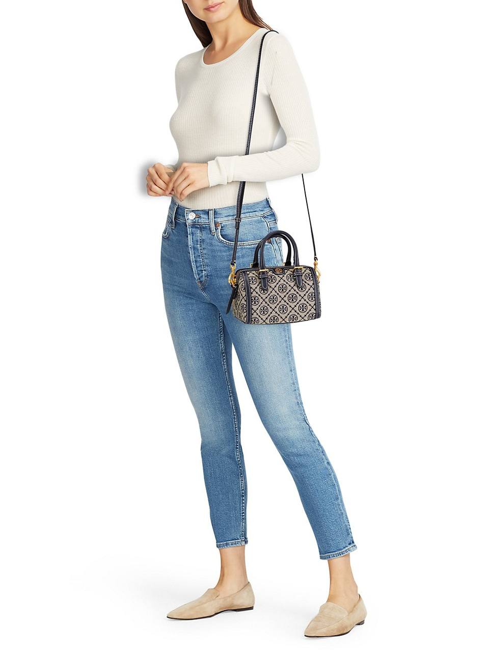 Mini Tory burch Monogram Jacquard Barrel Bag