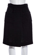 Chanel Black Tweed Skirt SZ 38