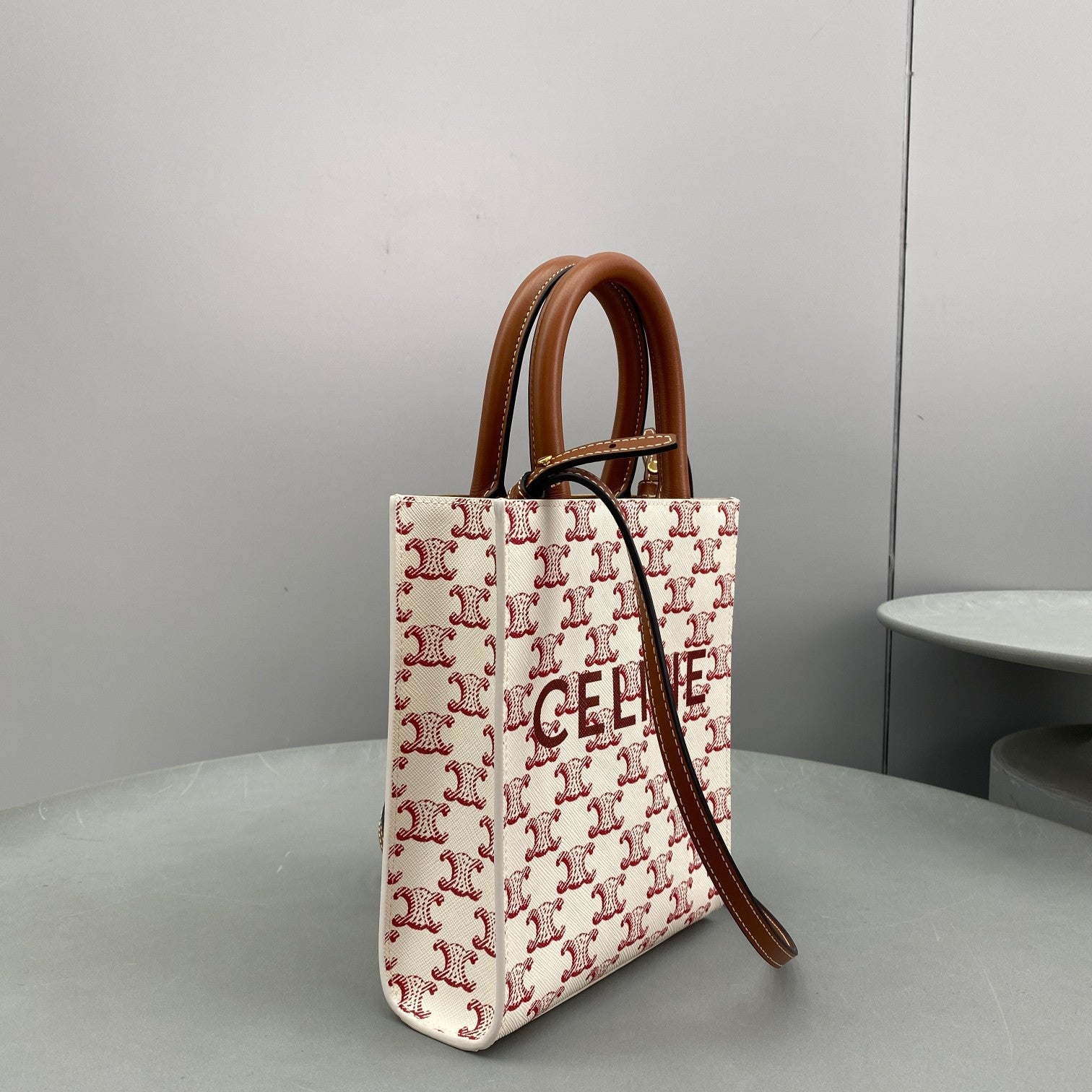 GLAMI Mini Vertical Cabas In Triomphe Canvas Red For Women 7.2in/18cmÃƒâ€šÃ‚Â 