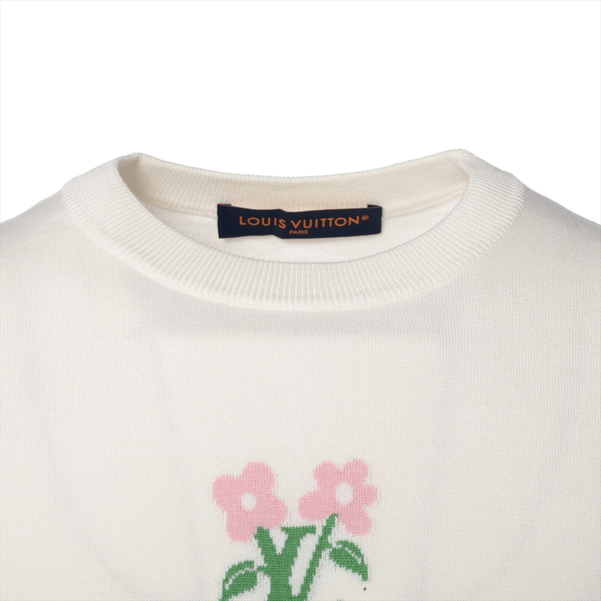 Louis Vuitton 24AW Cotton Half-Handy e S Men White Short Sleep Cotton Nite Cruneck RM242MM