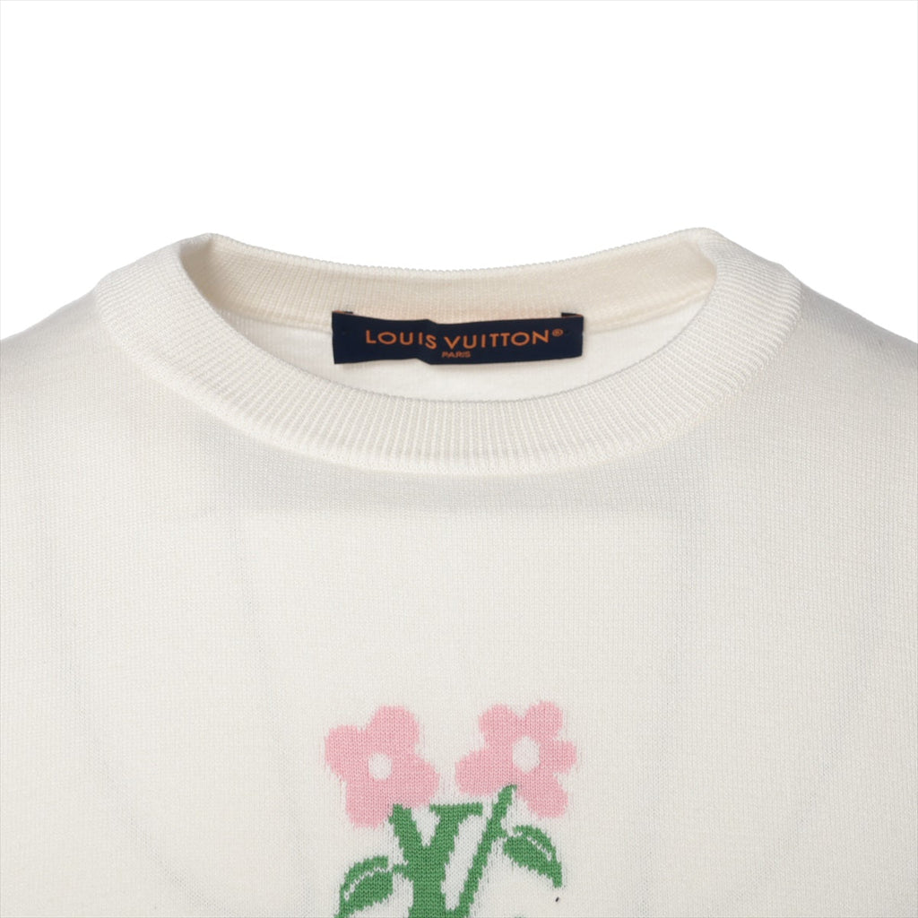 Louis Vuitton 24AW Cotton Half-Handy e S Men White Short Sleep Cotton Nite Cruneck RM242MM