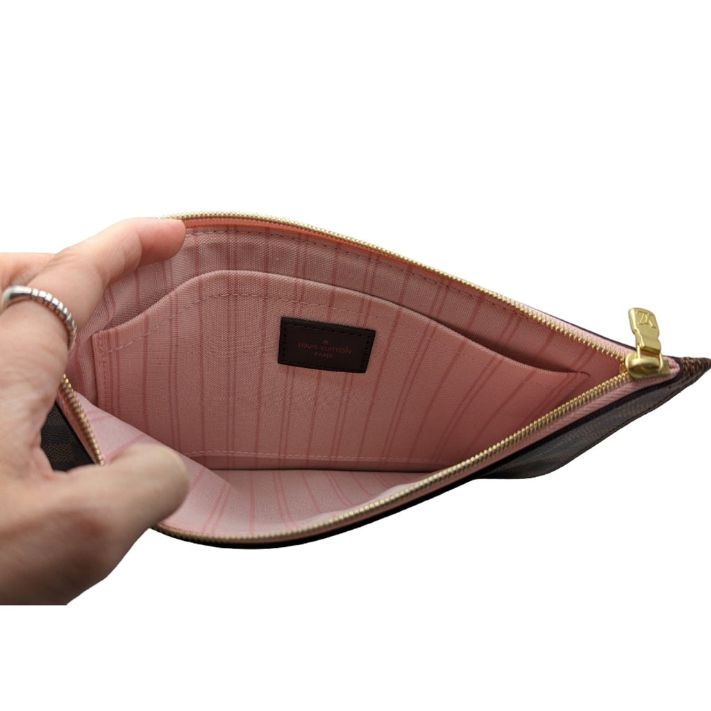 Louis Vuitton Damier Ebene Neverfull MM GM Pochette Wristlet