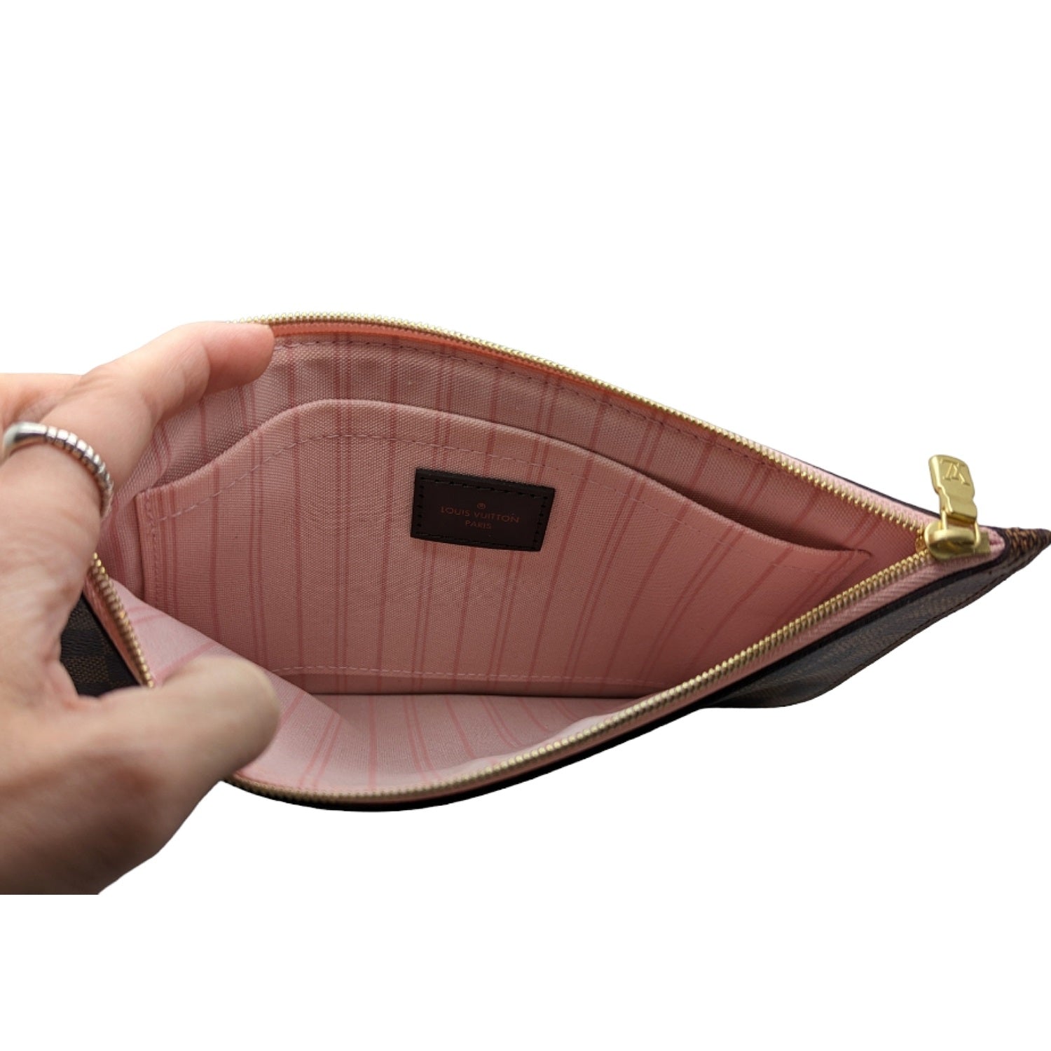 Louis Vuitton Damier Ebene Neverfull MM GM Pochette Wristlet