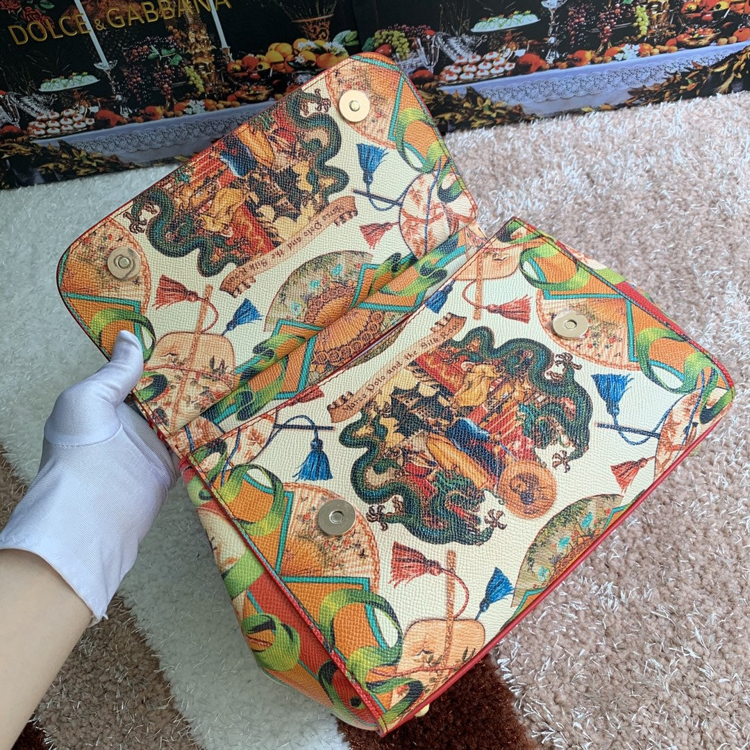 GLAMI MeGLAMIum Sicily Handbag Unique Print Motifs Muticolour For Women 10.2in/26cm GLAMI