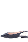 Roger Vivier Gommettine Denim Sling-back Flats SZ 38.5
