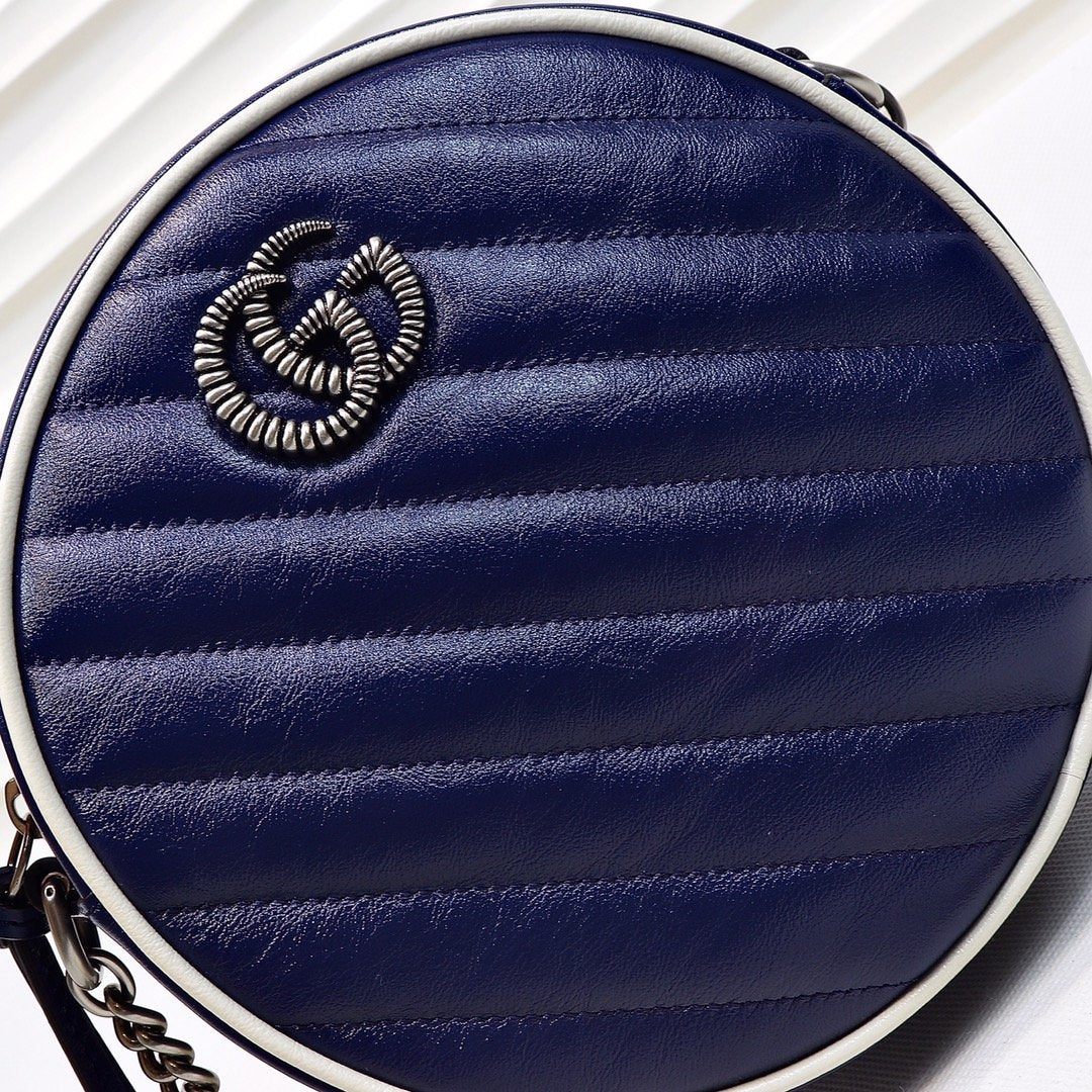 Glami Marmont Mini Round Shoulder Bag Blue For Women 7in/18cm Glami