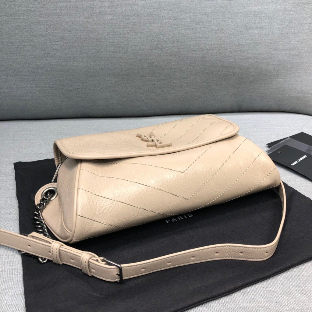 GLAMI Niki MeGLAMIum Crinkled Shoulder Bag Beige For Women 11in/28cm YSL