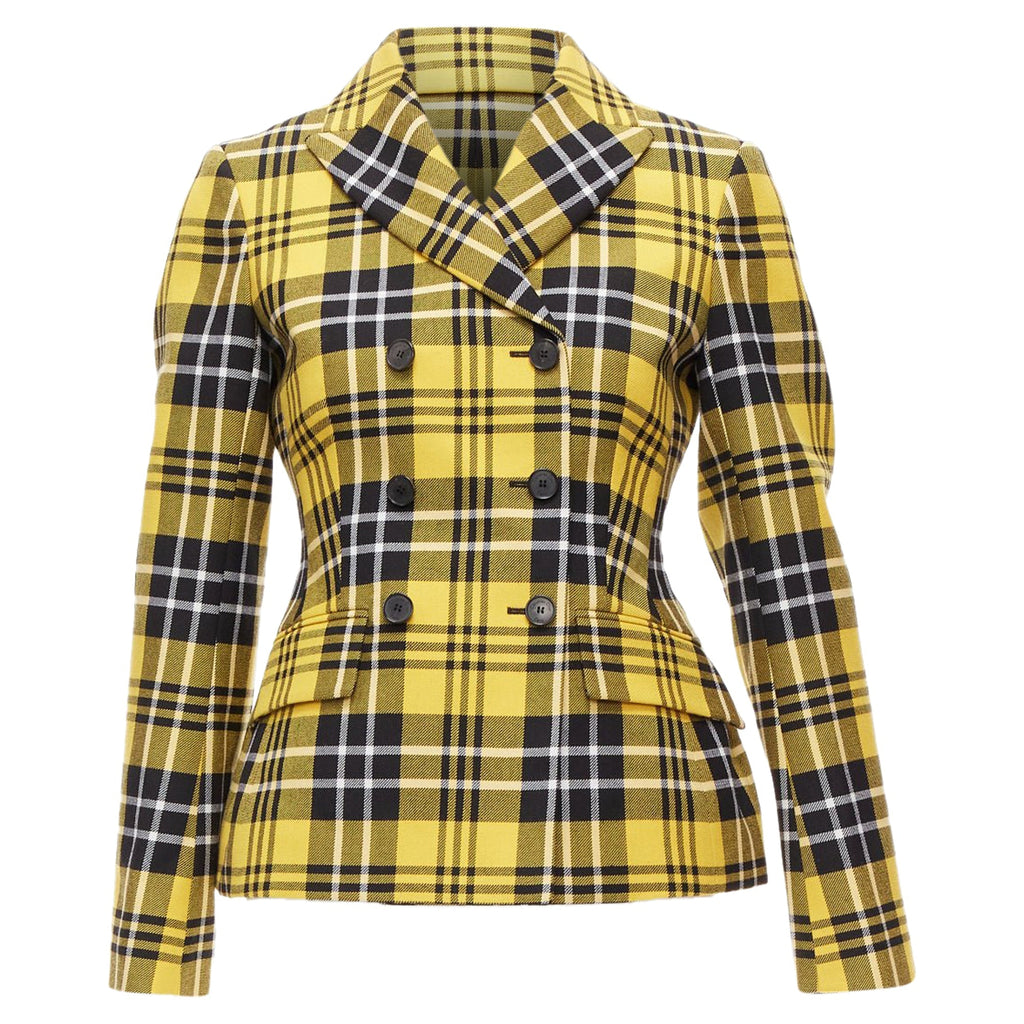 Christian Dior tartan virgin wool bar jacket blazer
