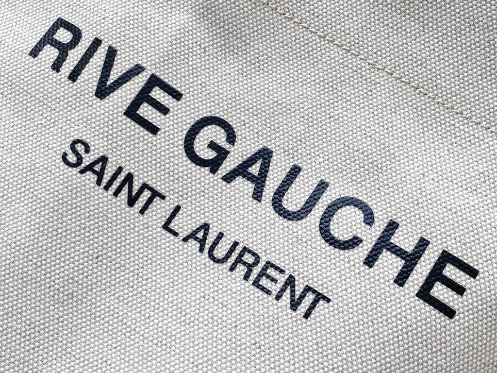 GLAMI Rive Gauche Bucket Bag In Linen With Brown Strap For Women 11.4in/30cm YSL 669299FAABK9053