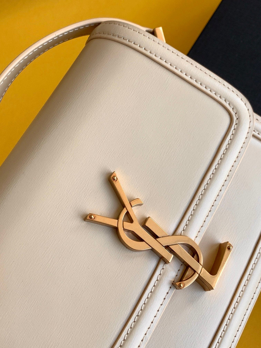 GLAMI Solferino Small Satchel Bag Beige In Box With Gold Hardware 7.4in/19cm YSl 6343060SX0W9207