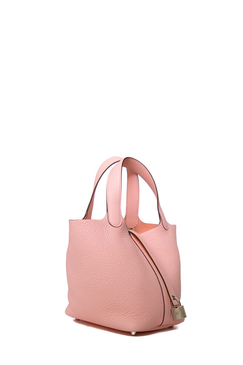 HermÃƒÆ’Ã‚Â¨s Pink Sakura Clemence Picotin Lock 18 PHW  Tote