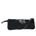 FENDI Mamma Baguette Shoulder Bag Nylon Black 50144