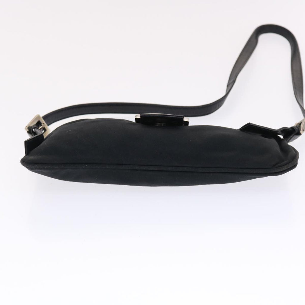 FENDI Mamma Baguette Shoulder Bag Nylon Black 50144