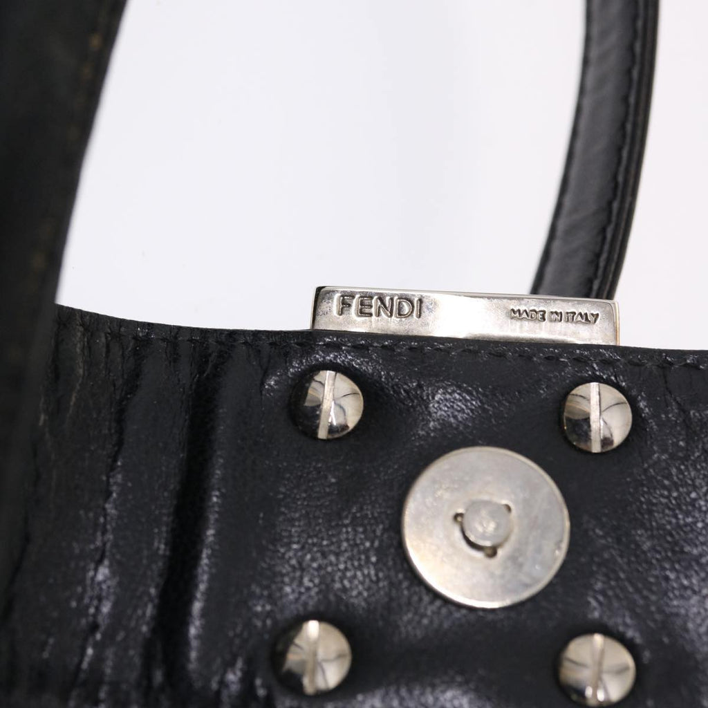 FENDI Mamma Baguette Shoulder Bag Nylon Black 50144