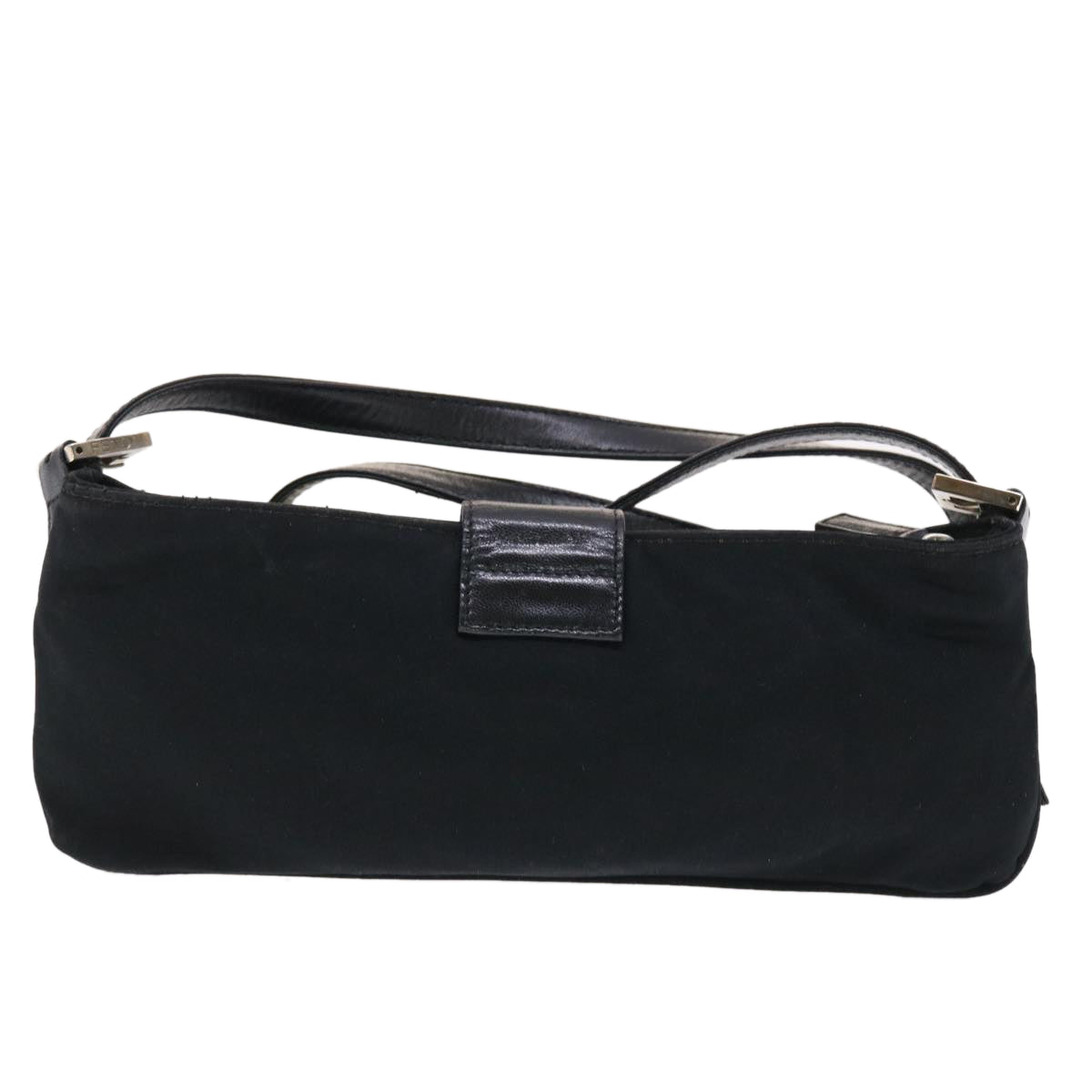 FENDI Mamma Baguette Shoulder Bag Nylon Black 50144