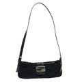 FENDI Mamma Baguette Shoulder Bag Nylon Black 50145