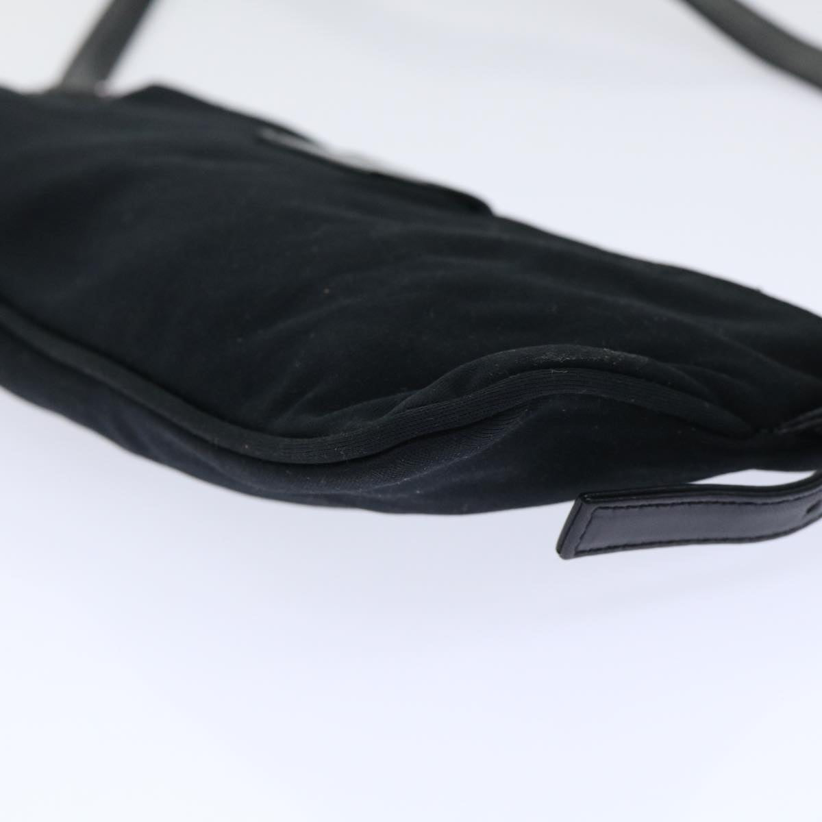 FENDI Mamma Baguette Shoulder Bag Nylon Black 50145