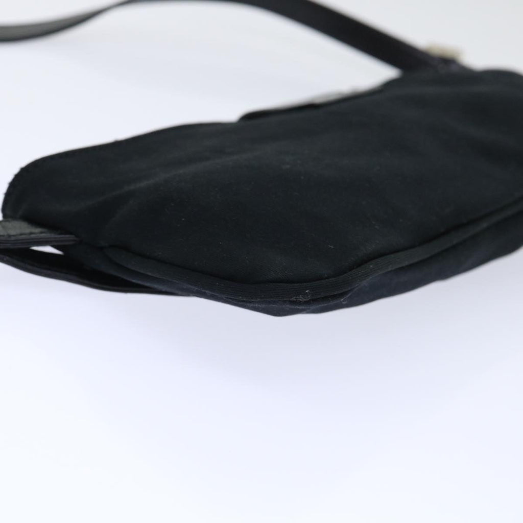 FENDI Mamma Baguette Shoulder Bag Nylon Black 50145