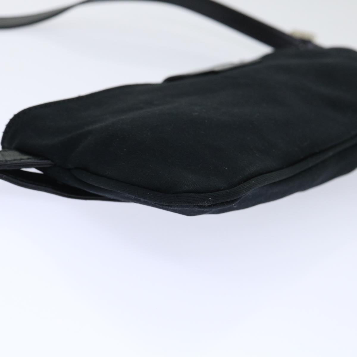 FENDI Mamma Baguette Shoulder Bag Nylon Black 50145