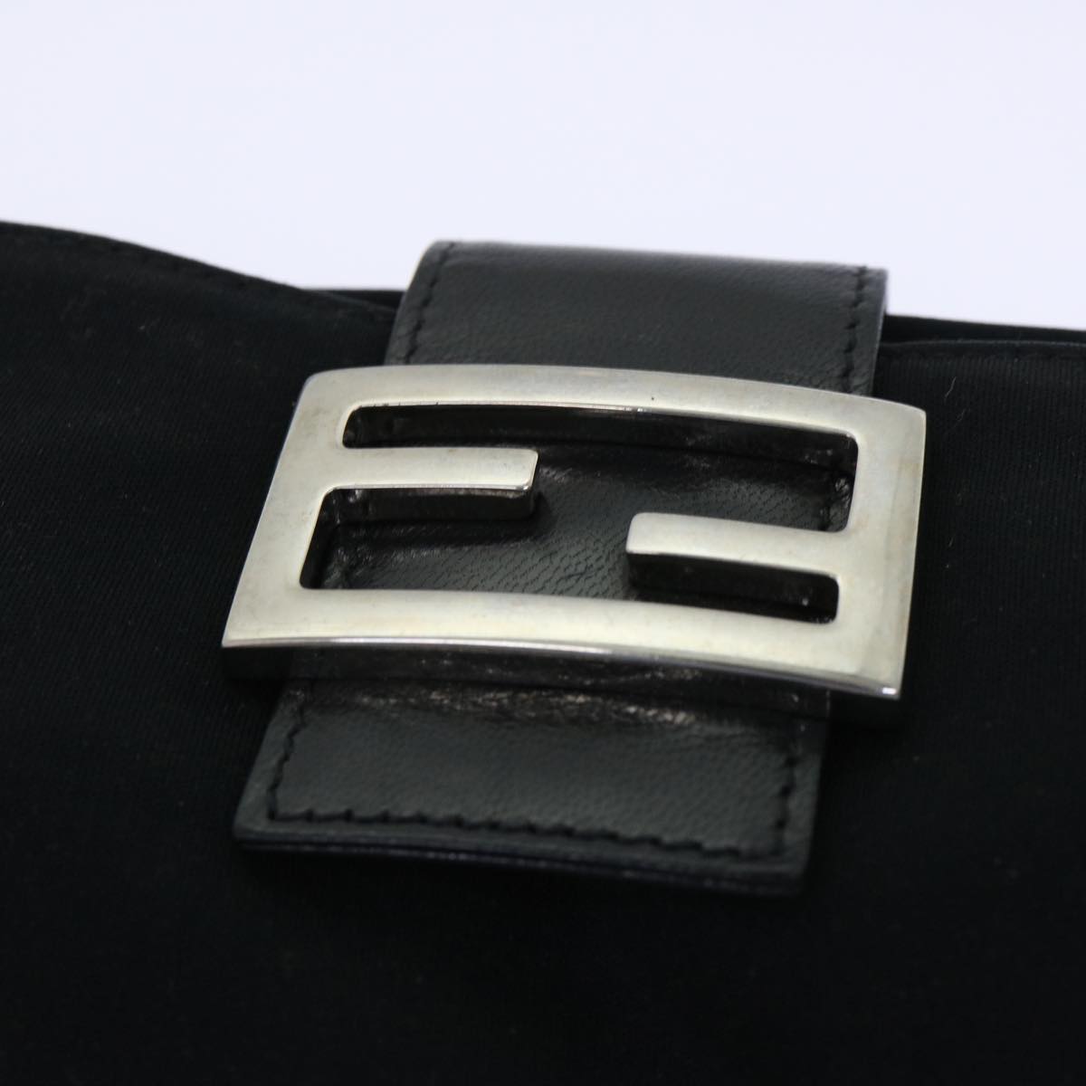 FENDI Mamma Baguette Shoulder Bag Nylon Black 50145