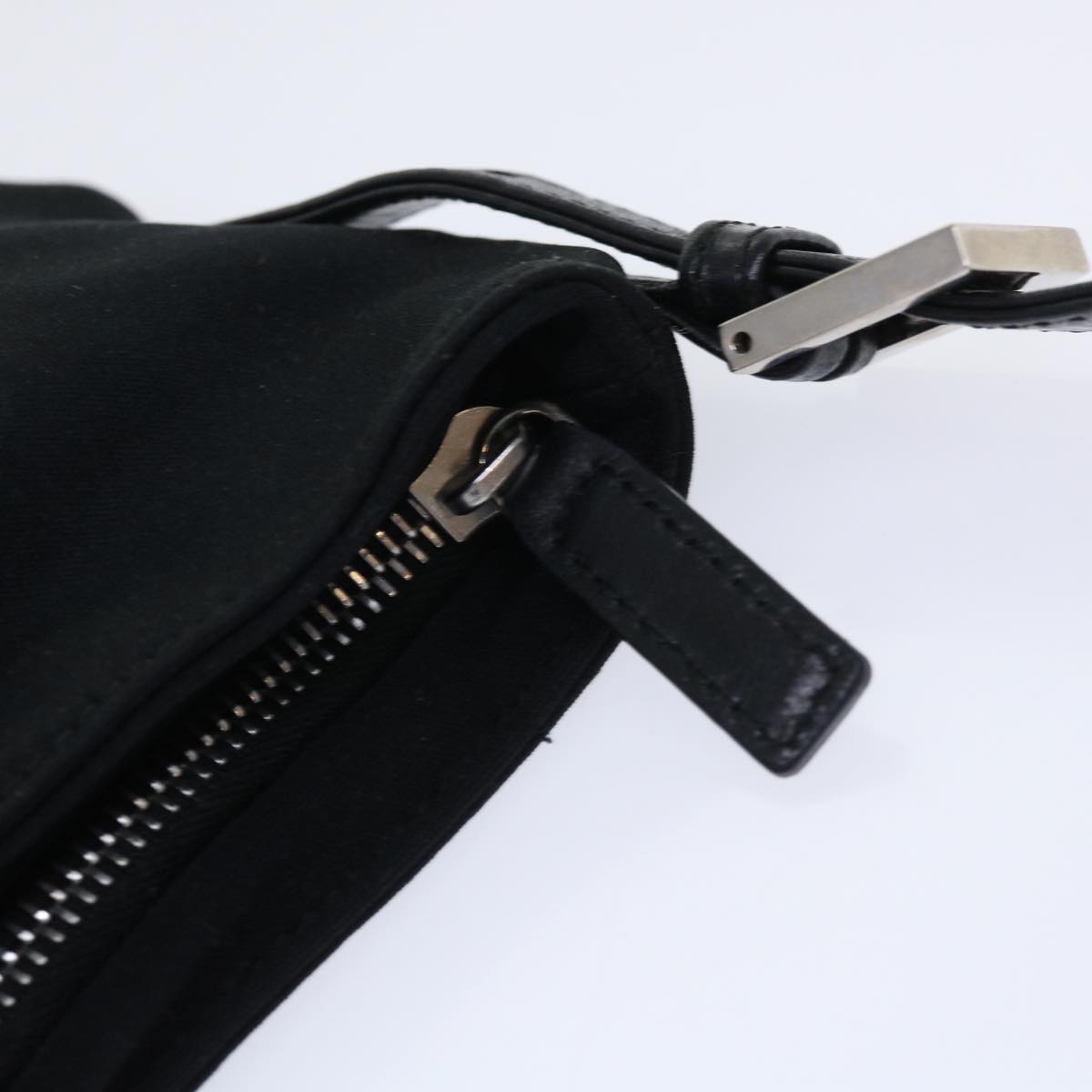 FENDI Mamma Baguette Shoulder Bag Nylon Black 50145