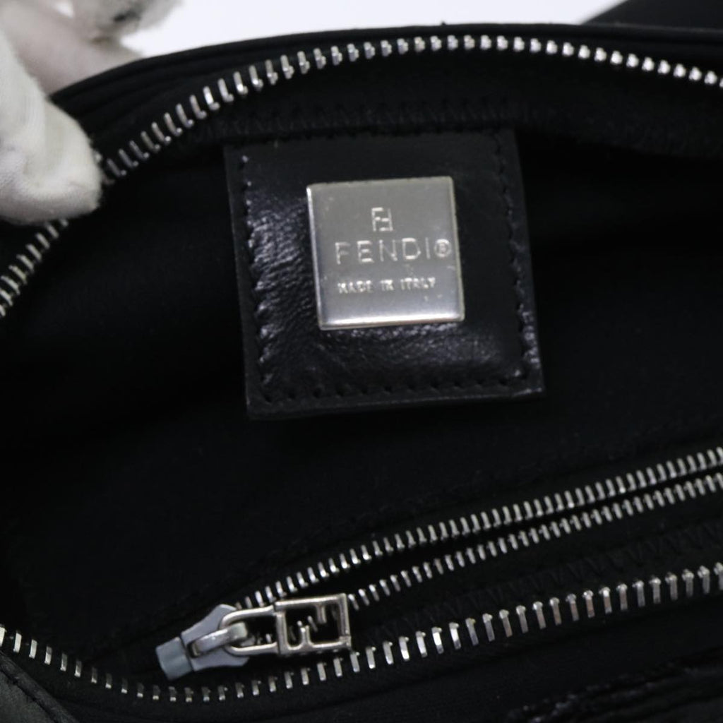FENDI Mamma Baguette Shoulder Bag Nylon Black 50145