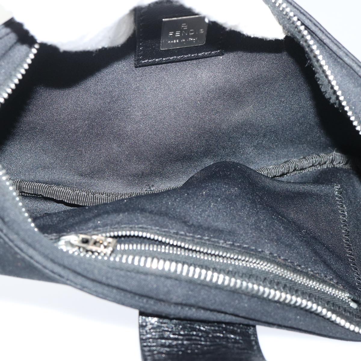 FENDI Mamma Baguette Shoulder Bag Nylon Black 50145