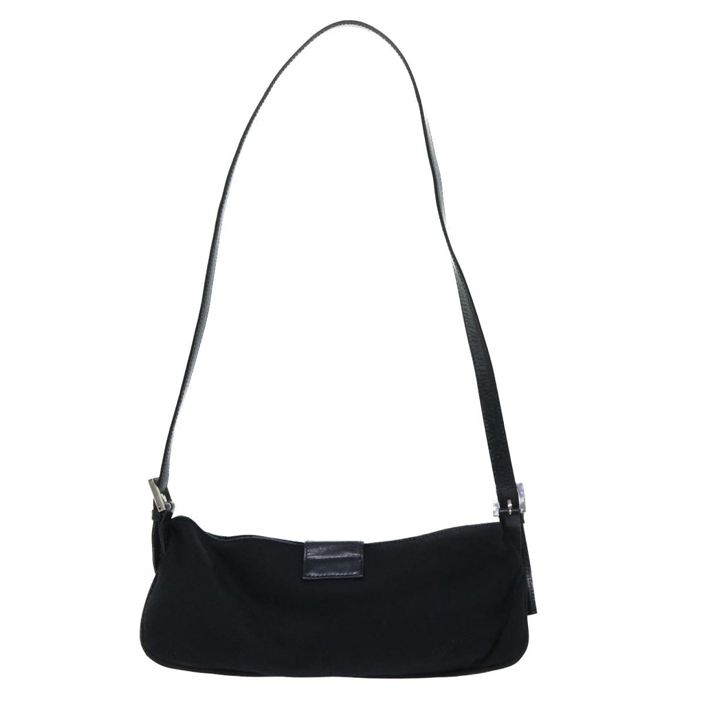 FENDI Mamma Baguette Shoulder Bag Nylon Black 50145
