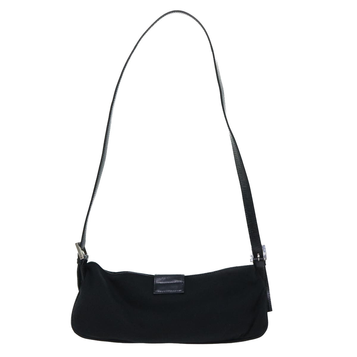 FENDI Mamma Baguette Shoulder Bag Nylon Black 50145
