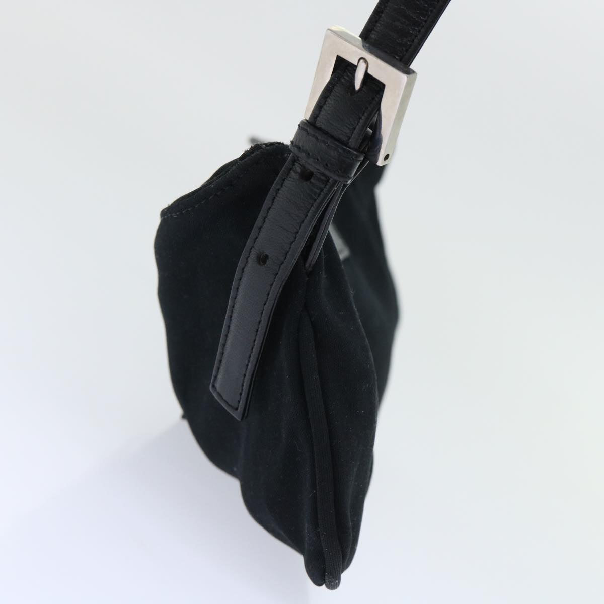 FENDI Mamma Baguette Shoulder Bag Nylon Black 50145