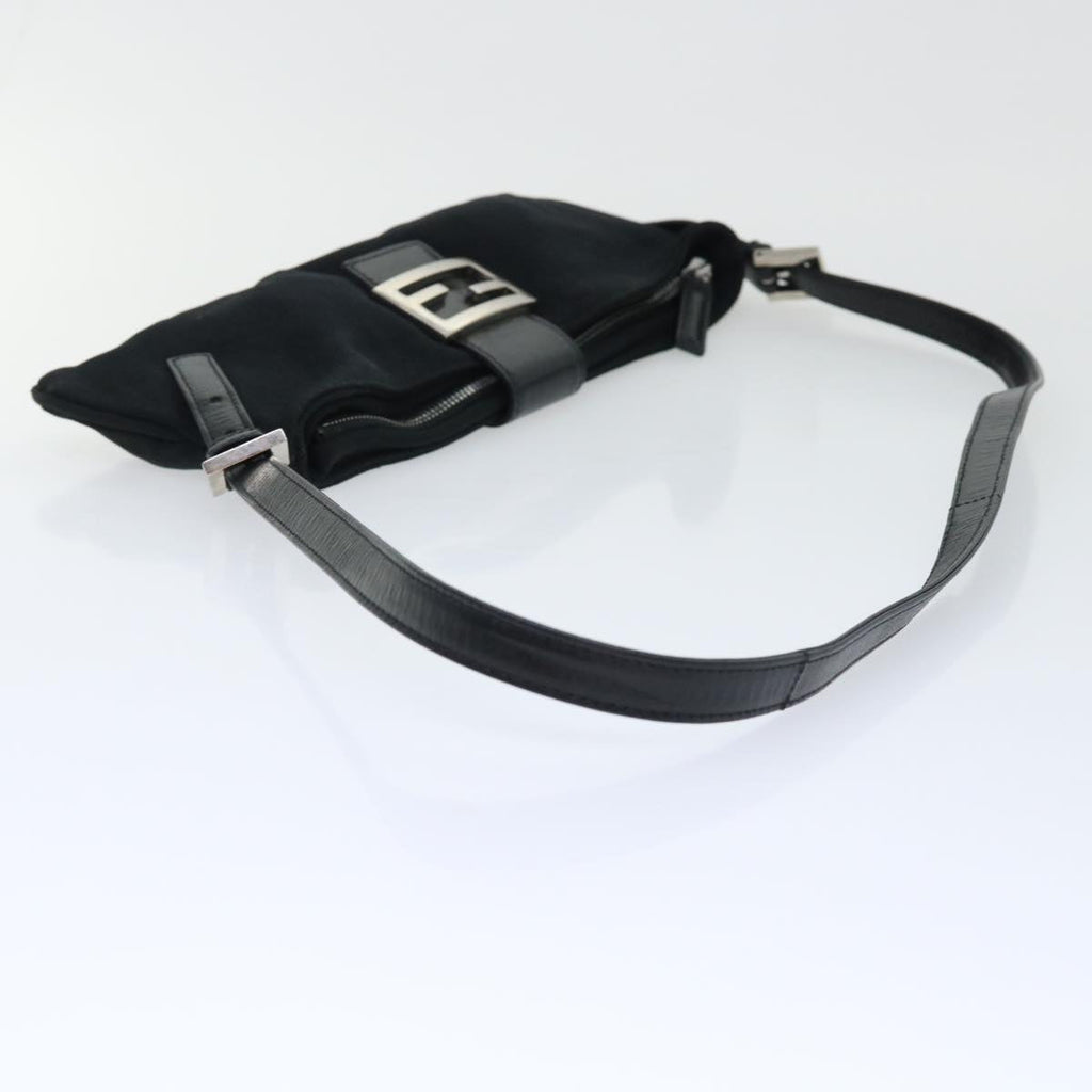 FENDI Mamma Baguette Shoulder Bag Nylon Black 50145