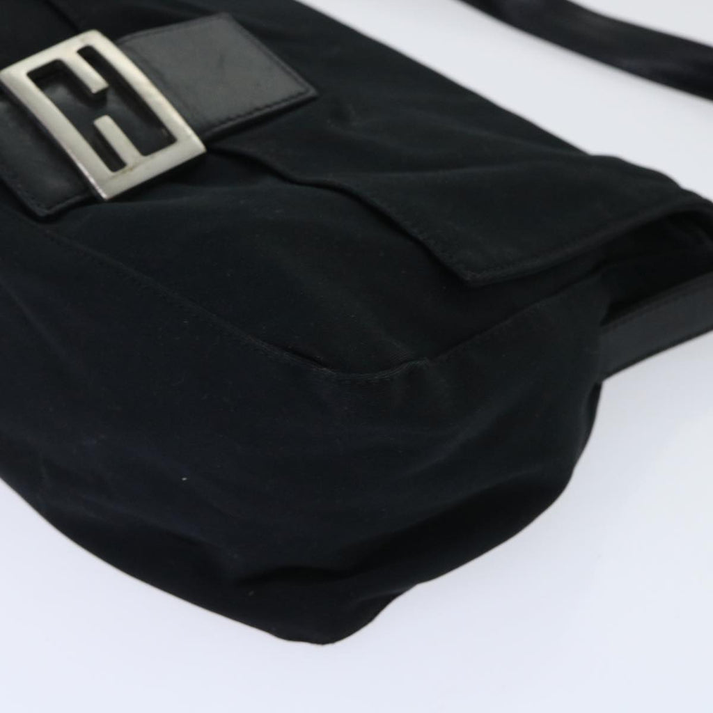 FENDI Mamma Baguette Shoulder Bag Nylon Black 50146